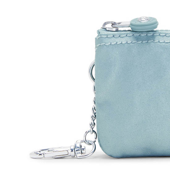 Kipling Creativity Mini Metallic Pouch Keychain Vesker Aqua | NO 1116MQ